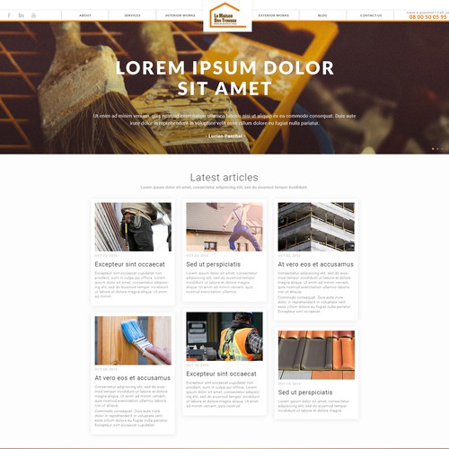 Pinterest style website for construction workers 