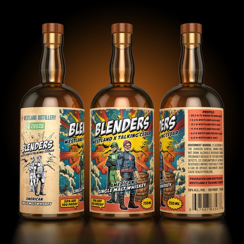 Classic Avengers Theme Whiskey Label - Blenders: Westland X Talking Cedar