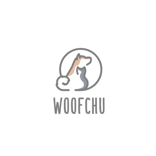 Woofchu - Modern Negative Space Logo Design