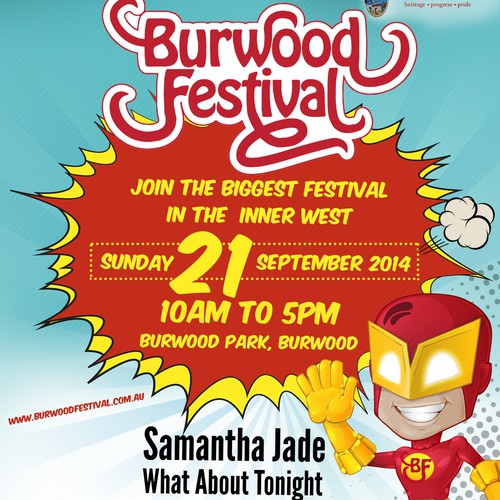 Burwood Festival SuperHero Promo Poster