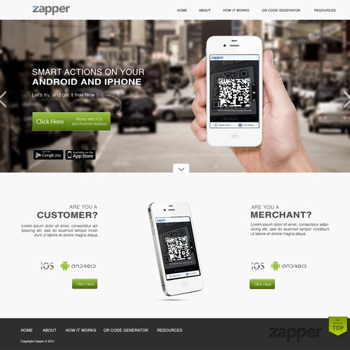 Create the next website design for Zapper 