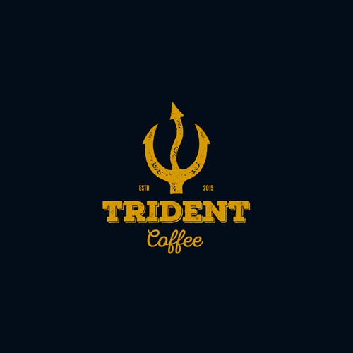 Trident coffee logo design