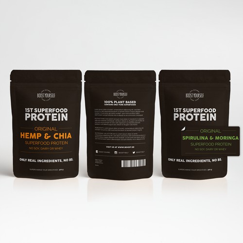 Simple yet fun design for superfood protein