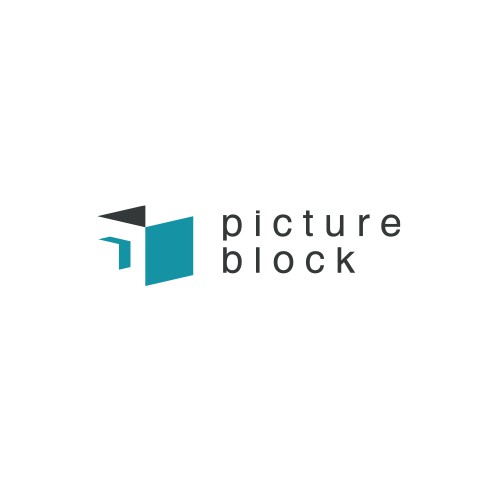 Negative space logo design for Picture Block