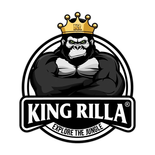 Gorilla Cartoon Character for KING RILLA logo design