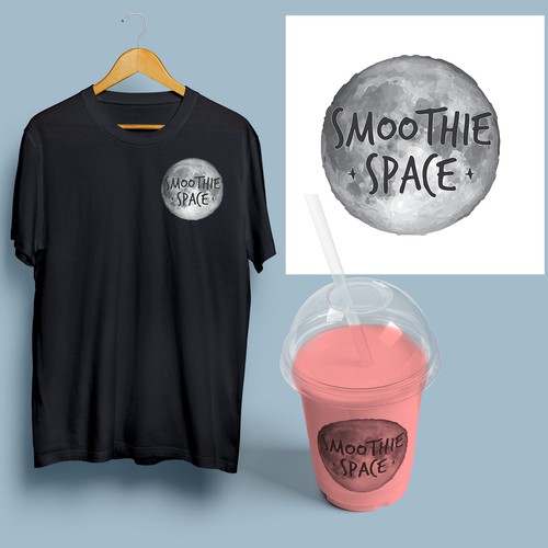 Logo concept for a shop that will sell space themed smoothies