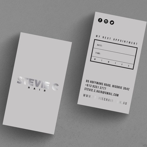 Business card design for hair salon