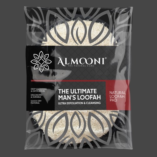 Packaging design for natural loofah pad