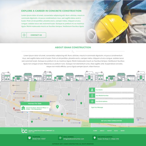 Landing Page Design : Construction Business