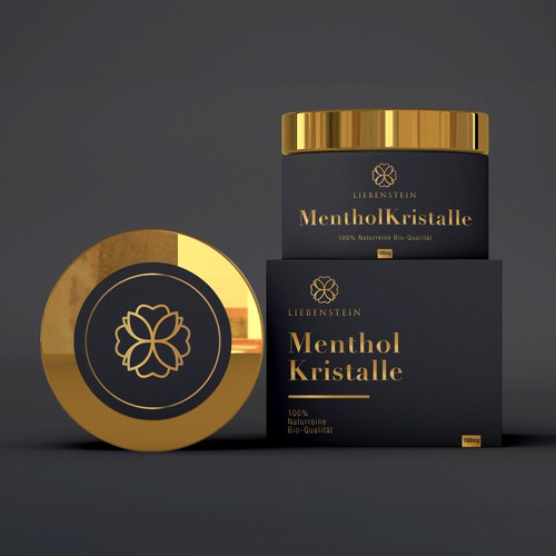 Produktverpackung für hochwertige Bio Mentholkristalle für die Sauna