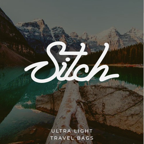 Custom wordmark logo for travel bag
