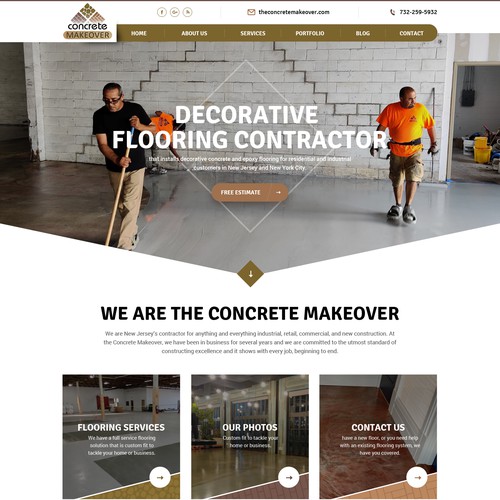 Website design for decorative flooring contractor
