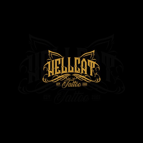 logo concept for hellcat tattoo studio