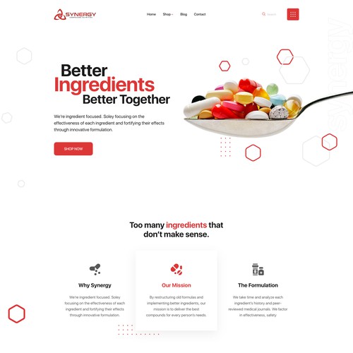 Medical service landing page design