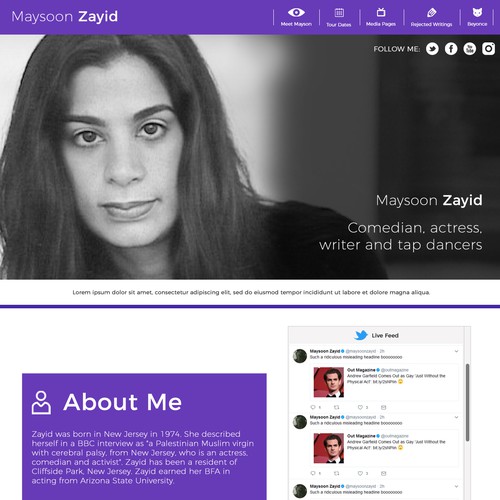 Maysoon Zayid landing page