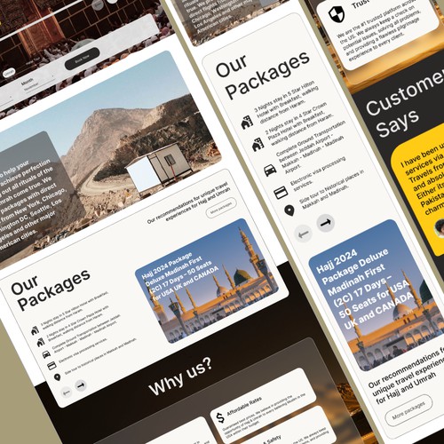 Landing Page Design for Umrah & Hajj Tour