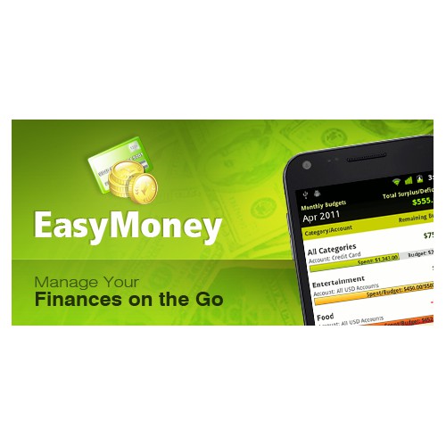 Promotional graphics for Personal Finance mobile application