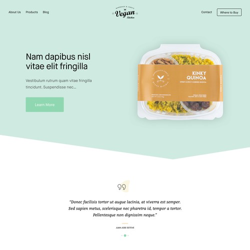 Design a striking and bold site for a food startup