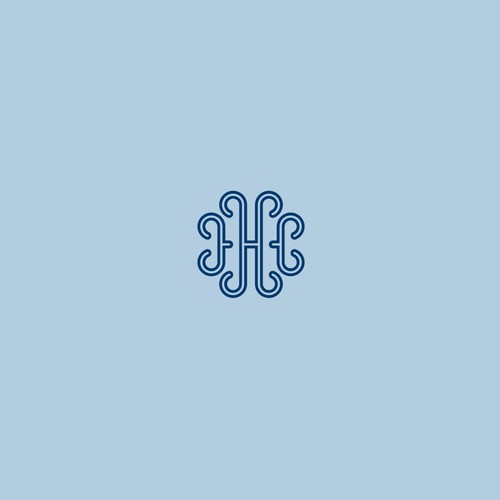 simple H initial logo with flower accent
