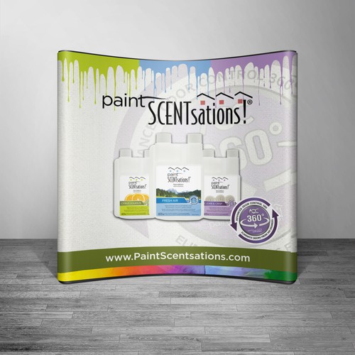 Clean curved trade show banner for Paint SCENTsations