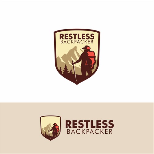 Bold logo concept for Restless Backpacker