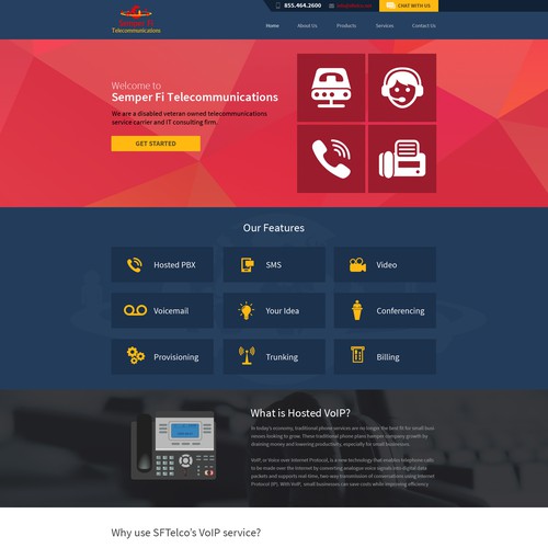 Landing Page Design Concept For Semper Fi Telecommunications