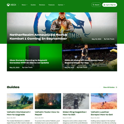 Web Concept for Xbox Advisor