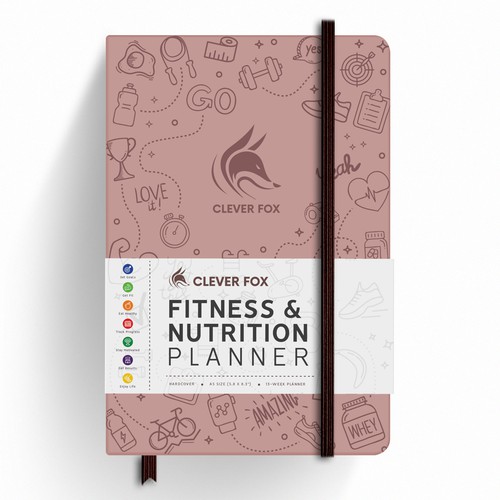 Design a unique stand out label for a branded fitness planner