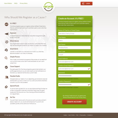 Landing Page Design for Recycle.co.uk