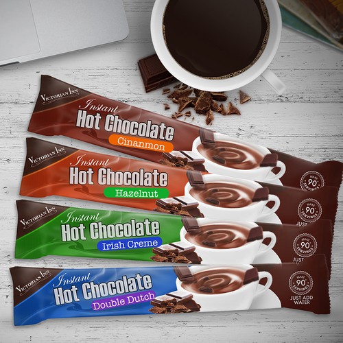 Packet design for single-serve hot chocolate mix!