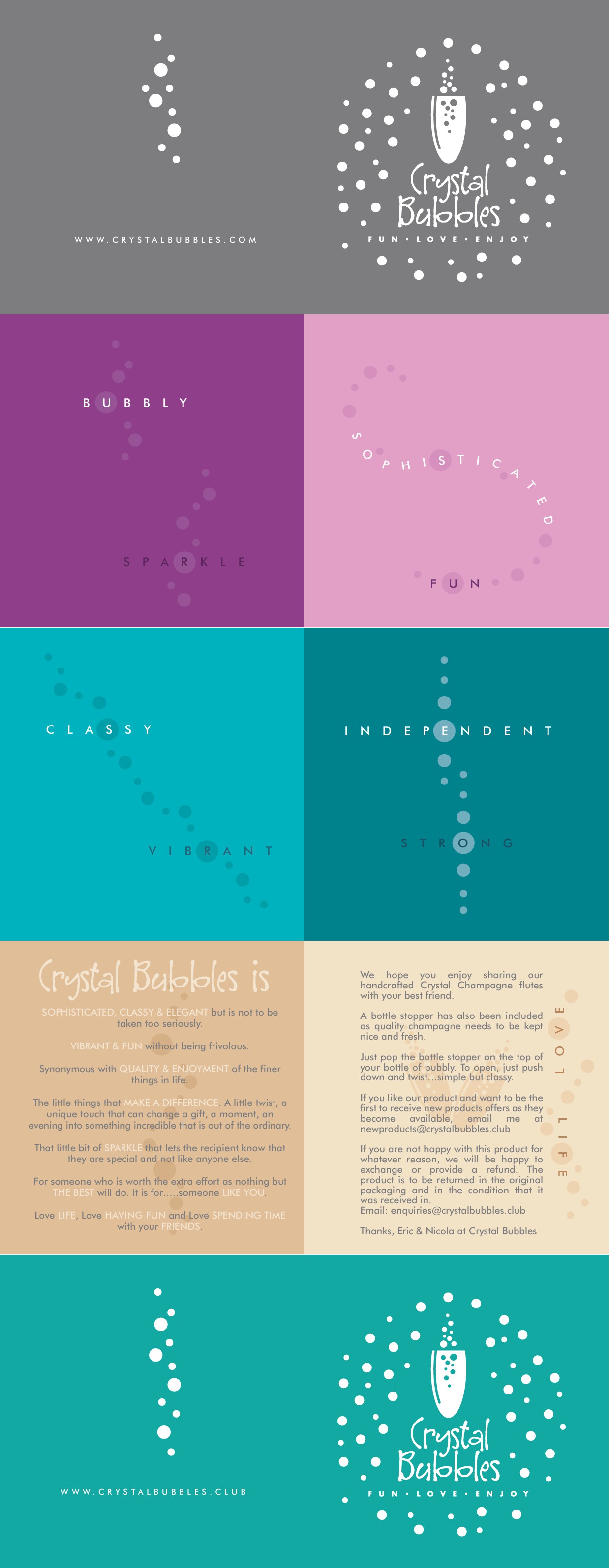 Crystal Bubbles Champagne Flutes Gift Pack Booklet
