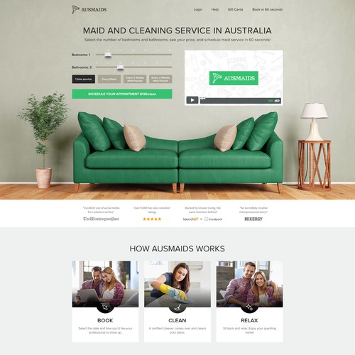 Maid and Cleaning Service Homepage Design