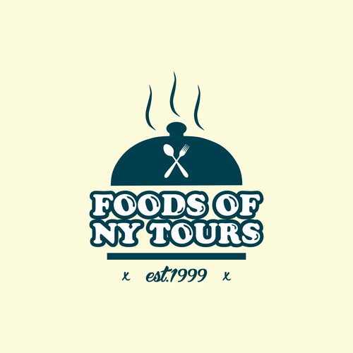 a simple logo for Foods of NY tour