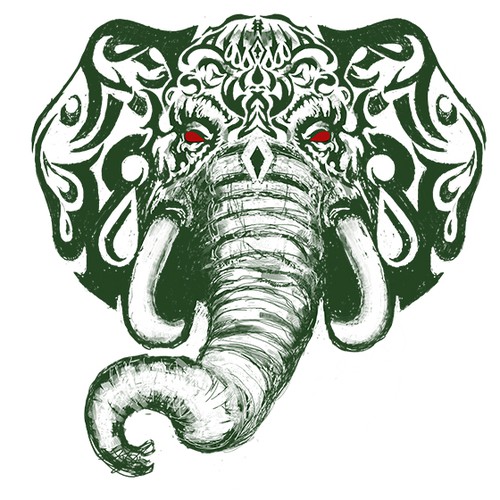 Abstract Sketchy Elephant Logo