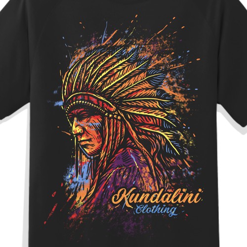 Psychedelic Indian T shirt Design