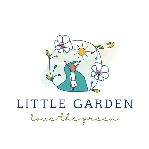 Cheerful logo design for a landscaping business.