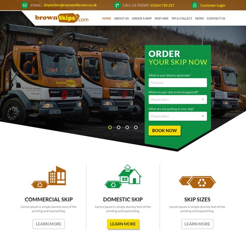 Brown Skip website design 