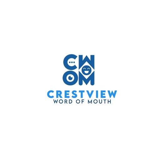 Crestview Word of Mouth social media Community logo design