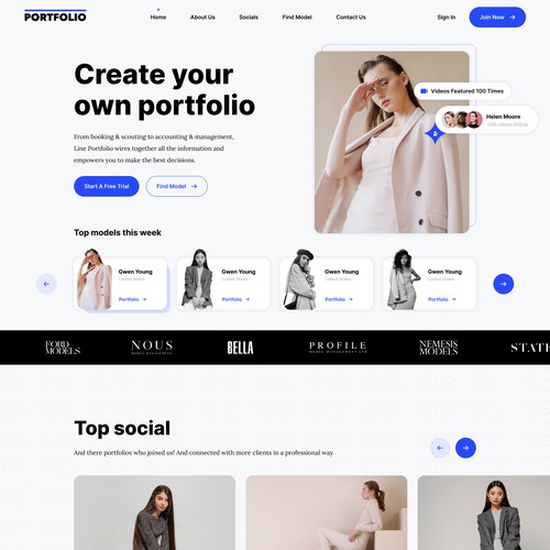 LinePortfolio SaaS for modelling and professionals within the fashion industry