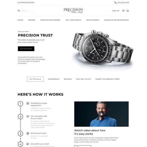 Luxury High-End Watch Store Contact Page
