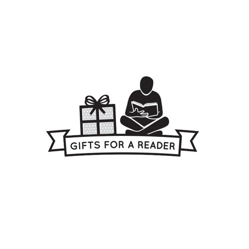 Book reader gifts logo with banner