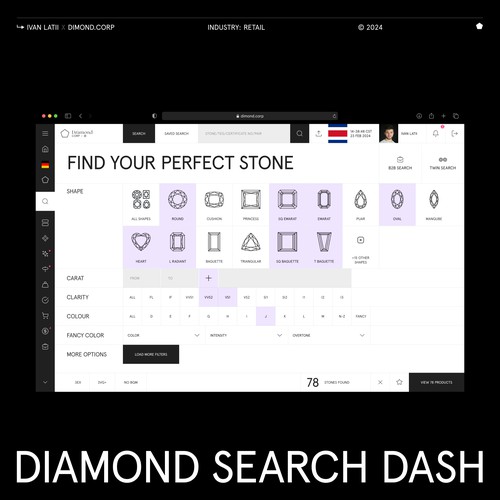 UI/UX Design dor Diamond Dashboard