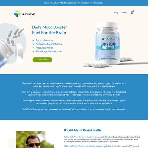 Landing Page for Supplements