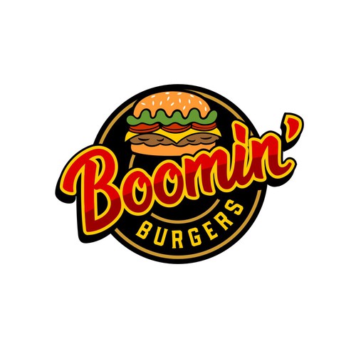 logo for new burger place, Boomin Burgers