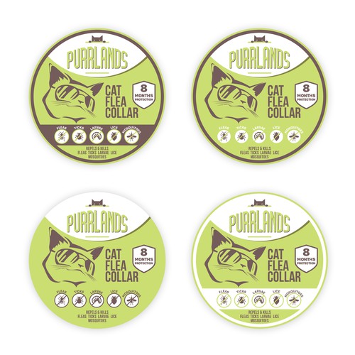 Cat Flea Collar Label Design