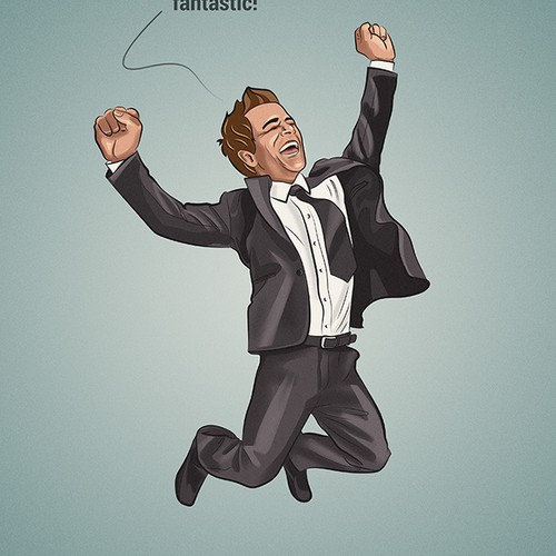 High class, modern comic illustrations for a digital process agency