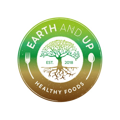 Tree & roots logo concept for health Food company