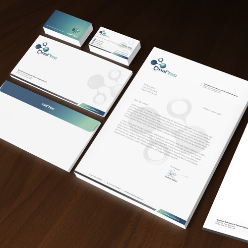 Help Naftec with rebranding its Businss cards and letter head
