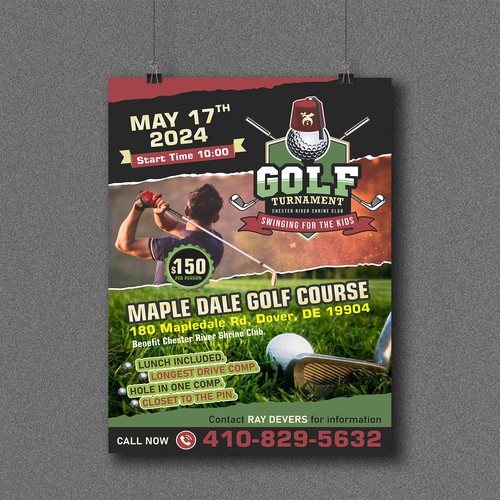 Bold Poster Design for GOLF TOURNAMENT