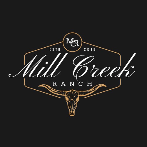 Bull Head Skull logo for Mill Creek Ranch